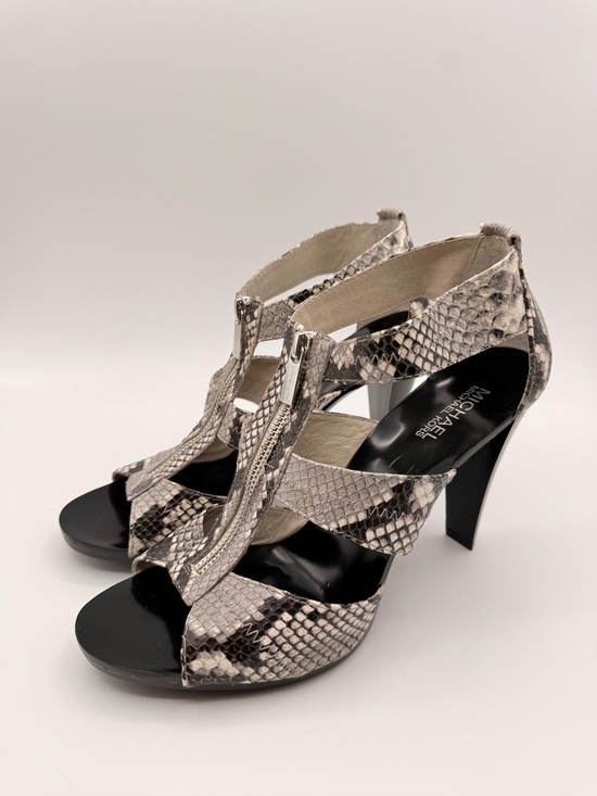 Michael Kors Shoes - MICHAEL KORS Snakeskin Leather Strappy Platform Heels Size 11